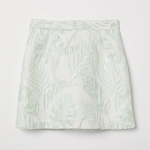 H&M White Jacquard Mini Skirt